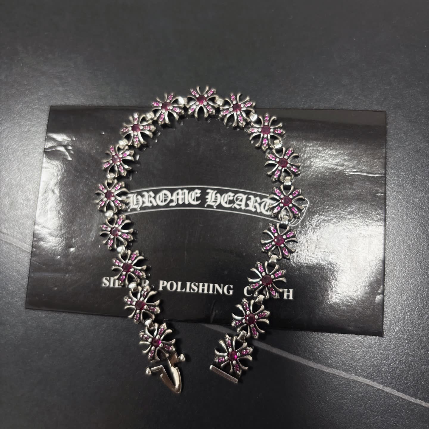 Chrome Hearts Rome Hearts Silver Tone Flower Bracelet